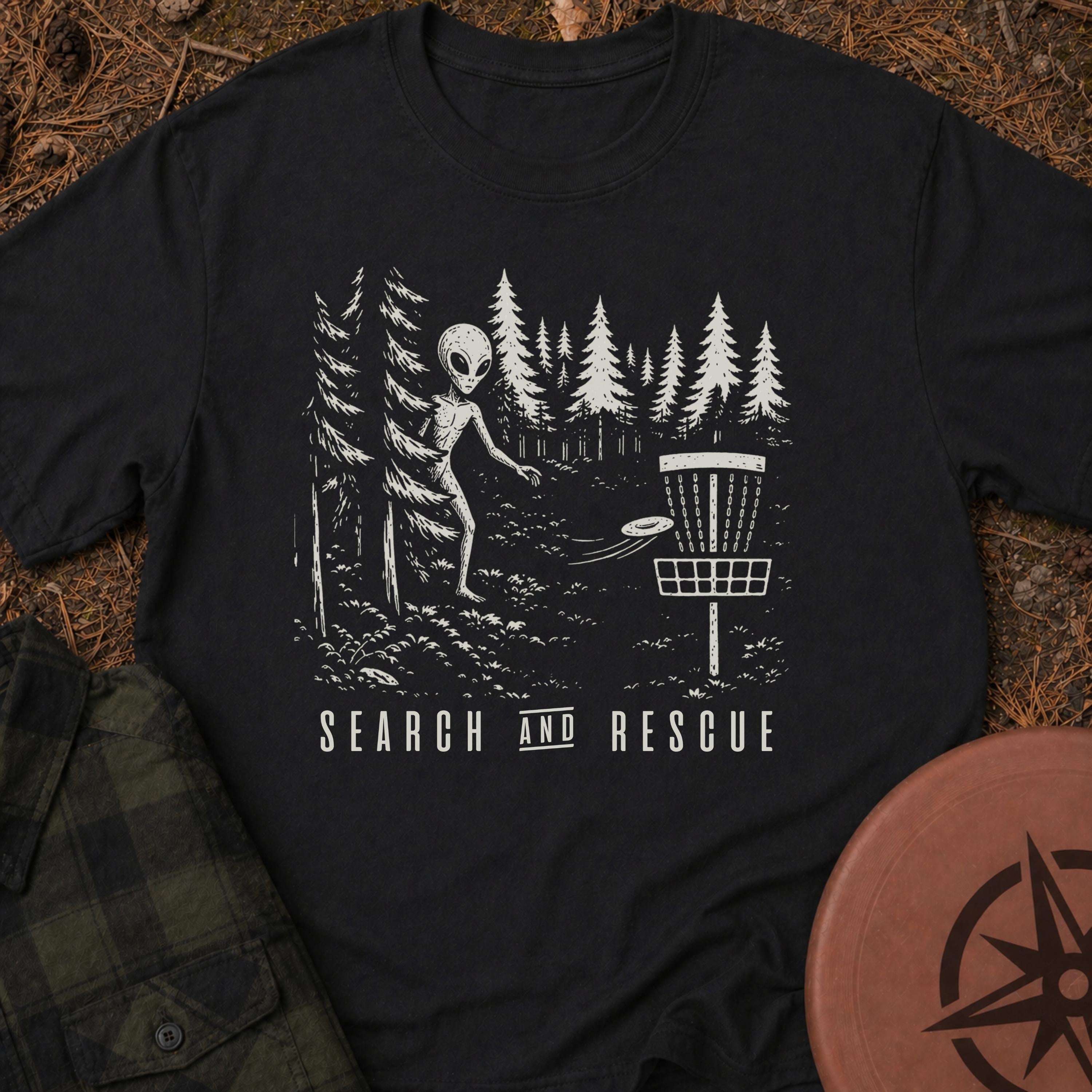 Alien Disc Golfer T-Shirt