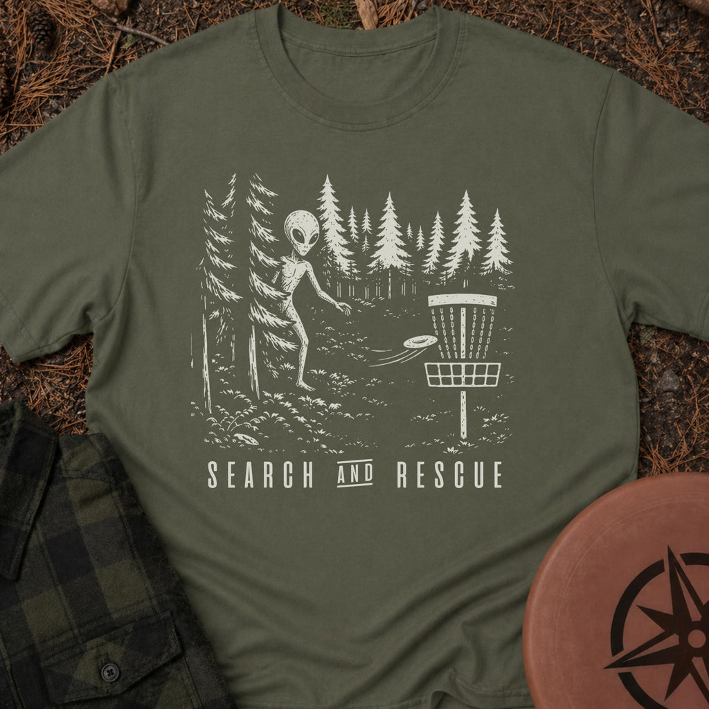 Alien Disc Golfer T-Shirt